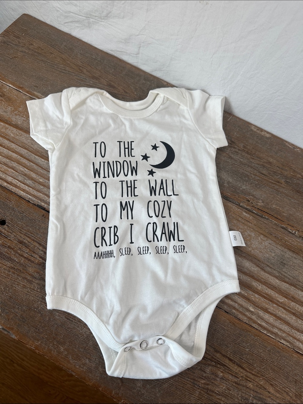 White Baby Onesie with Moon & Stars Graphic